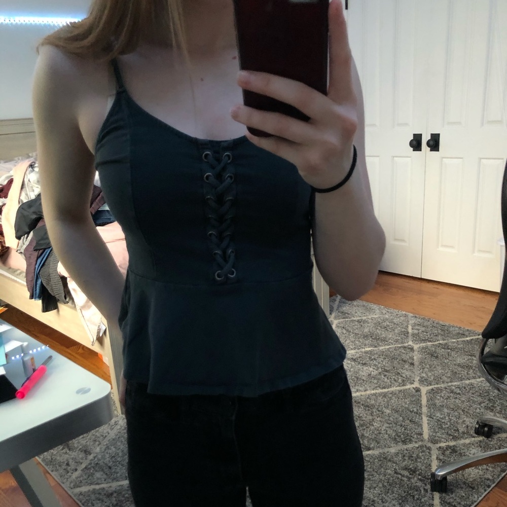 Lace up Babydoll Tank